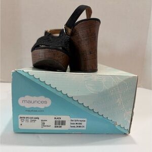 Maurice’s Jackie Dark Cork Wedge size 8 women, worn once